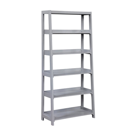 Sloane Gray Bookcase with 5 Fixed Shelves by Homelegance at Eve Furniture