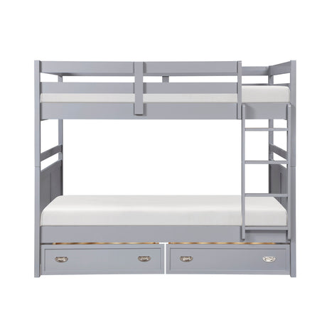 Sloane Gray Full/Full Bunk Bed by Homelegance at Eve Furniture