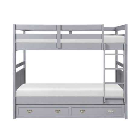 Sloane Gray Full/Full Bunk Bed by Homelegance at Eve Furniture