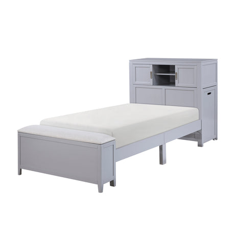 Sloane Gray Twin Bookcase Bed by Homelegance at Eve Furniture