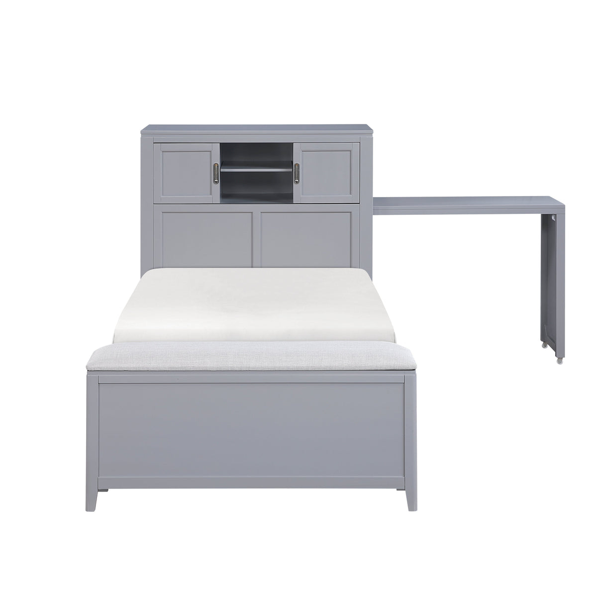 Sloane Gray Twin Bookcase Bed by Homelegance at Eve Furniture