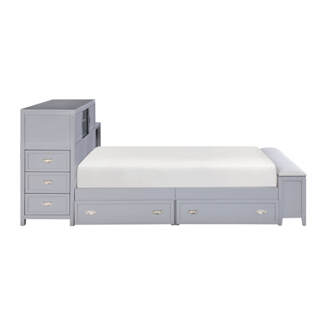 Sloane Gray Twin Bookcase Bed by Homelegance at Eve Furniture