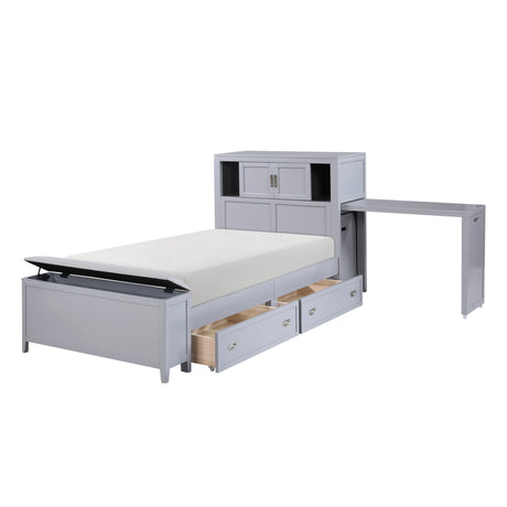 Sloane Gray Twin Bookcase Bed by Homelegance at Eve Furniture