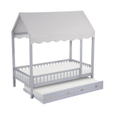 Sloane Gray Twin Canopy Platform Bed by Homelegance at Eve Furniture