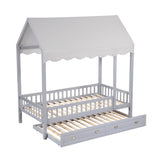 Sloane Gray Twin Canopy Platform Bed by Homelegance at Eve Furniture
