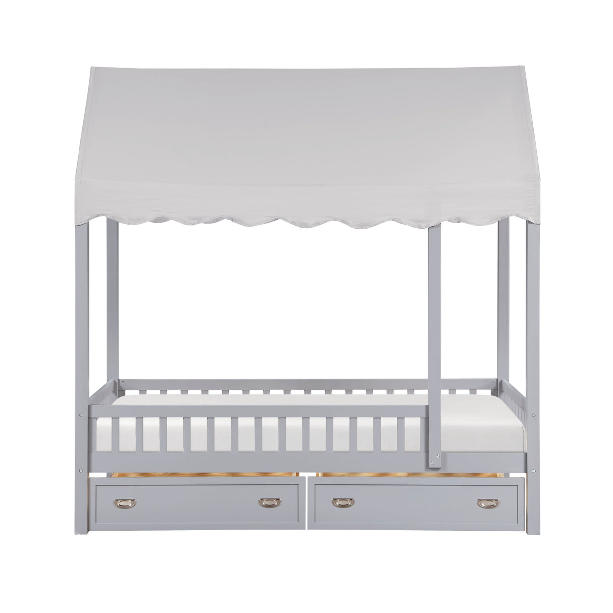 Sloane Gray Twin Canopy Platform Bed by Homelegance at Eve Furniture