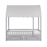 Sloane Gray Twin Canopy Platform Bed by Homelegance at Eve Furniture