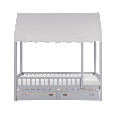 Sloane Gray Twin Canopy Platform Bed by Homelegance at Eve Furniture