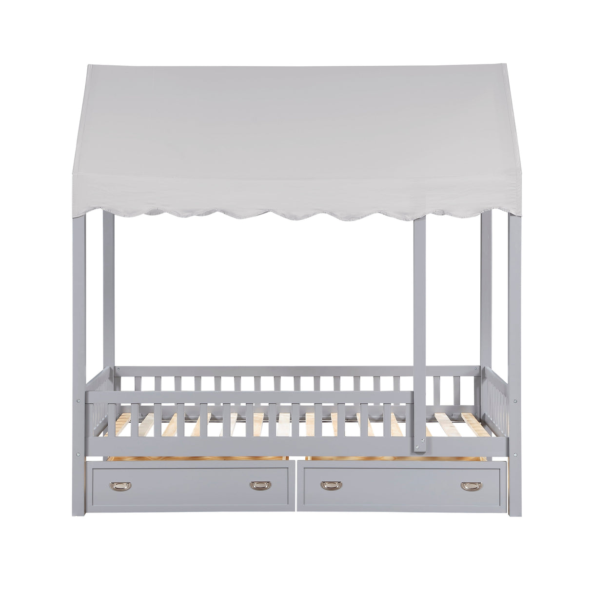 Sloane Gray Twin Canopy Platform Bed by Homelegance at Eve Furniture