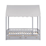 Sloane Gray Twin Canopy Platform Bed by Homelegance at Eve Furniture