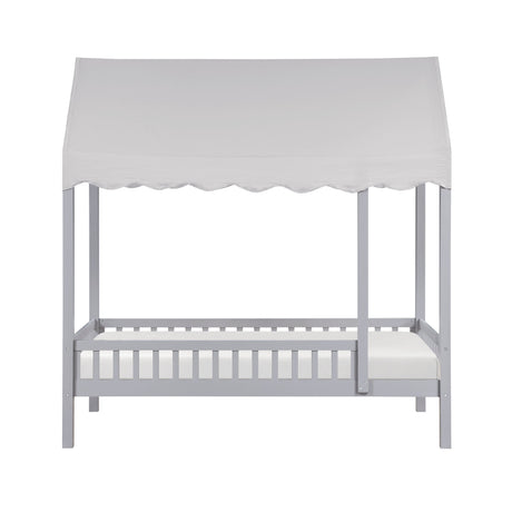 Sloane Gray Twin Canopy Platform Bed by Homelegance at Eve Furniture