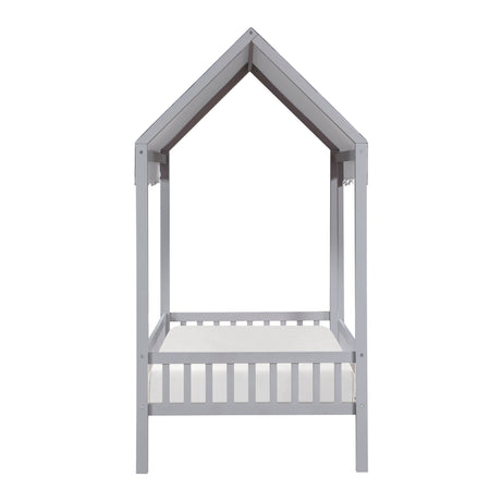 Sloane Gray Twin Canopy Platform Bed by Homelegance at Eve Furniture