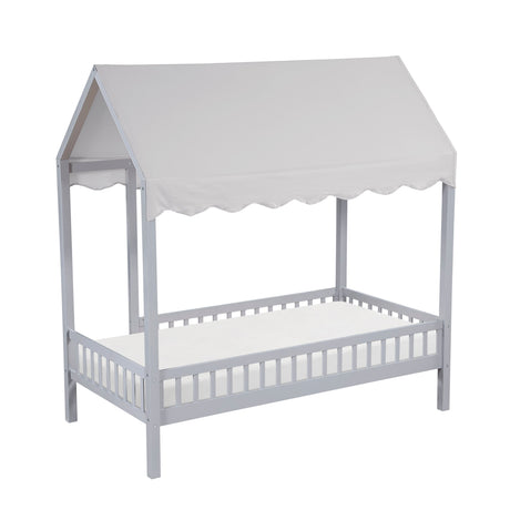 Sloane Gray Twin Canopy Platform Bed by Homelegance at Eve Furniture