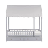 Sloane Gray Twin Canopy Platform Bed by Homelegance at Eve Furniture