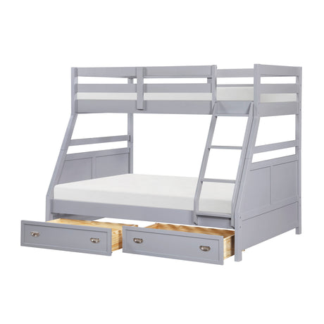 Sloane Gray Twin/Full Bunk Bed by Homelegance at Eve Furniture
