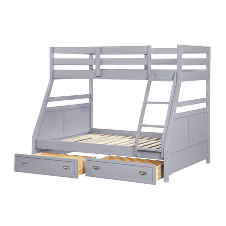 Sloane Gray Twin/Full Bunk Bed by Homelegance at Eve Furniture