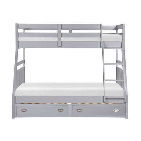 Sloane Gray Twin/Full Bunk Bed by Homelegance at Eve Furniture