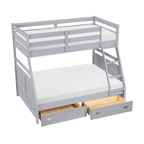 Sloane Gray Twin/Full Bunk Bed by Homelegance at Eve Furniture