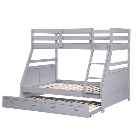 Sloane Gray Twin/Full Bunk Bed by Homelegance at Eve Furniture