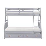 Sloane Gray Twin/Full Bunk Bed by Homelegance at Eve Furniture
