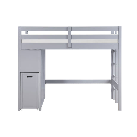 Sloane Gray Twin/Full Loft Bunk Bed with Chest and Hidden Desk by Homelegance at Eve Furniture