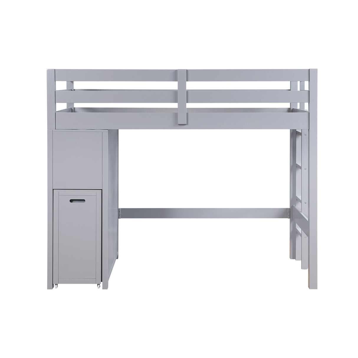 Sloane Gray Twin/Full Loft Bunk Bed with Chest and Hidden Desk by Homelegance at Eve Furniture