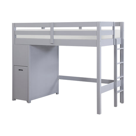 Sloane Gray Twin/Full Loft Bunk Bed with Chest and Hidden Desk by Homelegance at Eve Furniture