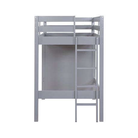 Sloane Gray Twin/Full Loft Bunk Bed with Chest and Hidden Desk by Homelegance at Eve Furniture
