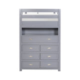 Sloane Gray Twin/Full Loft Bunk Bed with Chest and Hidden Desk by Homelegance at Eve Furniture