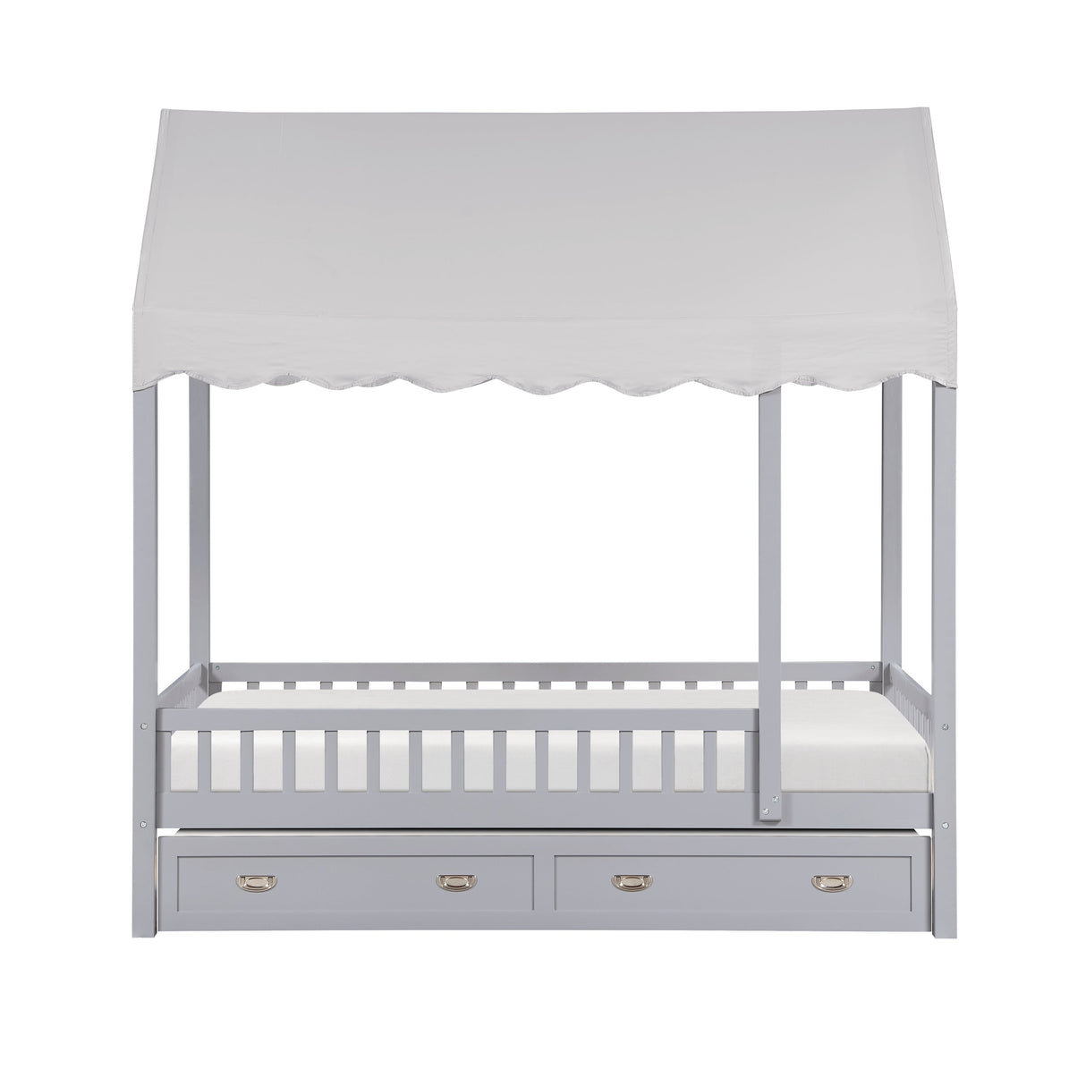 Sloane Gray Twin/Full Loft Bunk Bed with Chest and Hidden Desk by Homelegance at Eve Furniture