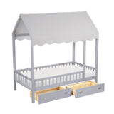 Sloane Gray Twin/Full Loft Bunk Bed with Chest and Hidden Desk by Homelegance at Eve Furniture