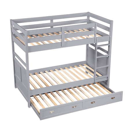 Sloane Gray Twin/Twin Bunk Bed by Homelegance at Eve Furniture