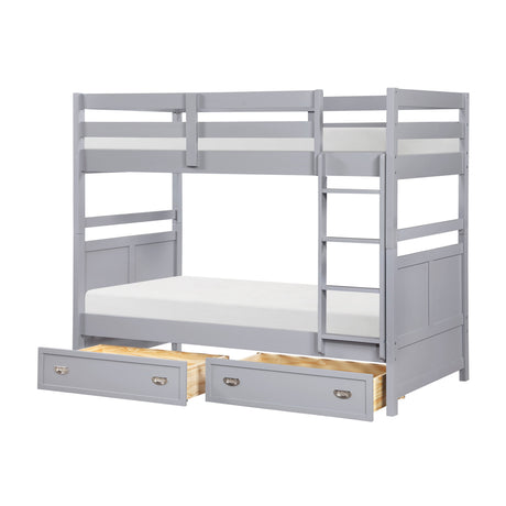Sloane Gray Twin/Twin Bunk Bed by Homelegance at Eve Furniture
