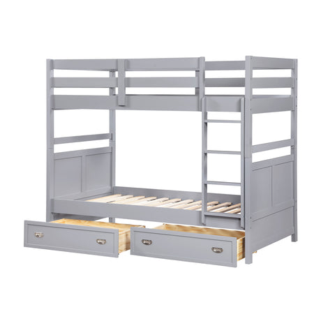 Sloane Gray Twin/Twin Bunk Bed by Homelegance at Eve Furniture