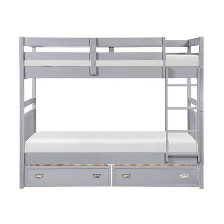 Sloane Gray Twin/Twin Bunk Bed by Homelegance at Eve Furniture
