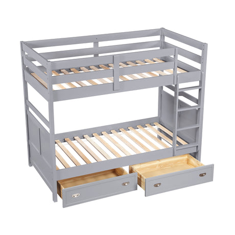 Sloane Gray Twin/Twin Bunk Bed by Homelegance at Eve Furniture