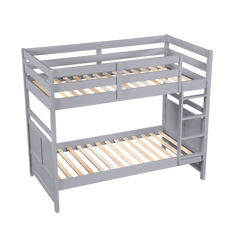 Sloane Gray Twin/Twin Bunk Bed by Homelegance at Eve Furniture