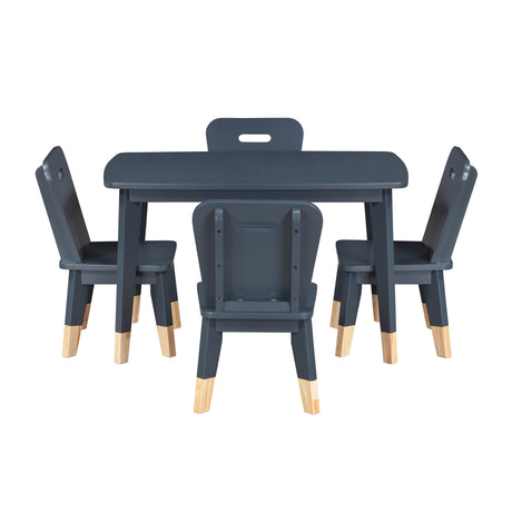 Sloane Navy Blue 5-Piece Pack Children Table and Chairs Set by Homelegance at Eve Furniture