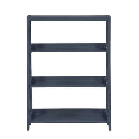 Sloane Navy Blue Bookcase with 3 Fixed Shelves by Homelegance at Eve Furniture