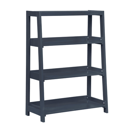 Sloane Navy Blue Bookcase with 3 Fixed Shelves by Homelegance at Eve Furniture