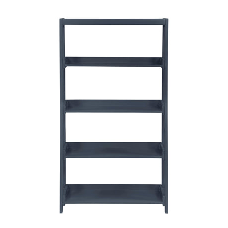 Sloane Navy Blue Bookcase with 4 Fixed Shelves by Homelegance at Eve Furniture