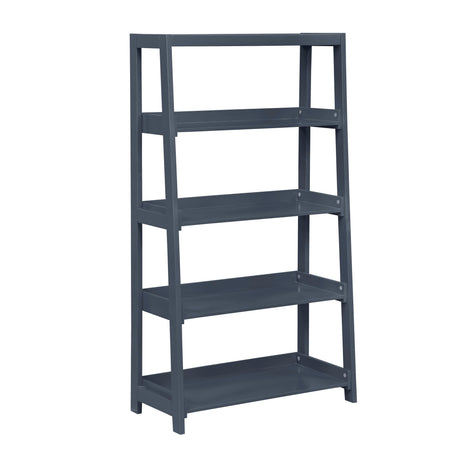 Sloane Navy Blue Bookcase with 4 Fixed Shelves by Homelegance at Eve Furniture