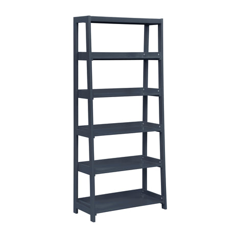 Sloane Navy Blue Bookcase with 5 Fixed Shelves by Homelegance at Eve Furniture