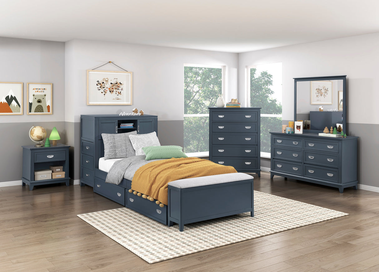 Sloane Navy Blue Dresser by Homelegance at Eve Furniture