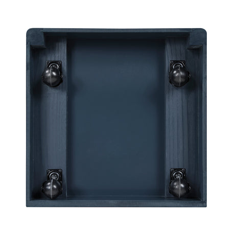 Sloane Navy Blue Full Bookcase Bed with Hidden Desk, Stool and Storage Bench by Homelegance at Eve Furniture