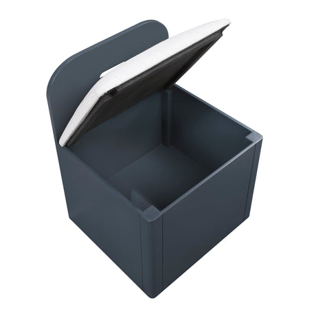 Sloane Navy Blue Full Bookcase Bed with Hidden Desk, Stool and Storage Bench by Homelegance at Eve Furniture