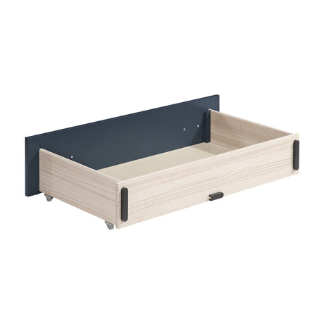 Sloane Navy Blue Full Bookcase Bed with Hidden Desk, Stool and Storage Bench by Homelegance at Eve Furniture