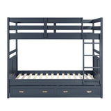 Sloane Navy Blue Full/Full Bunk Bed by Homelegance at Eve Furniture