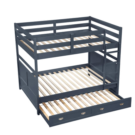 Sloane Navy Blue Full/Full Bunk Bed by Homelegance at Eve Furniture