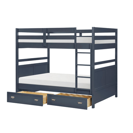 Sloane Navy Blue Full/Full Bunk Bed by Homelegance at Eve Furniture